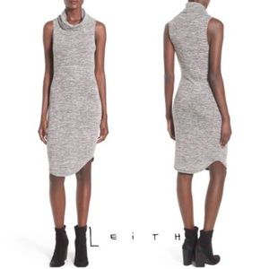Leith Grey Cowl Neck Midi Dress